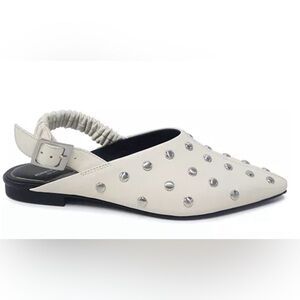 Kenneth Cole White Studded Mules